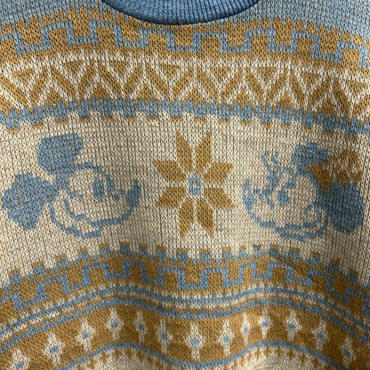 70's KENNINGTON　ディズニープロダクション ノルディック柄 アクリルニット ミッキーミニー (L)/A5708K-SO