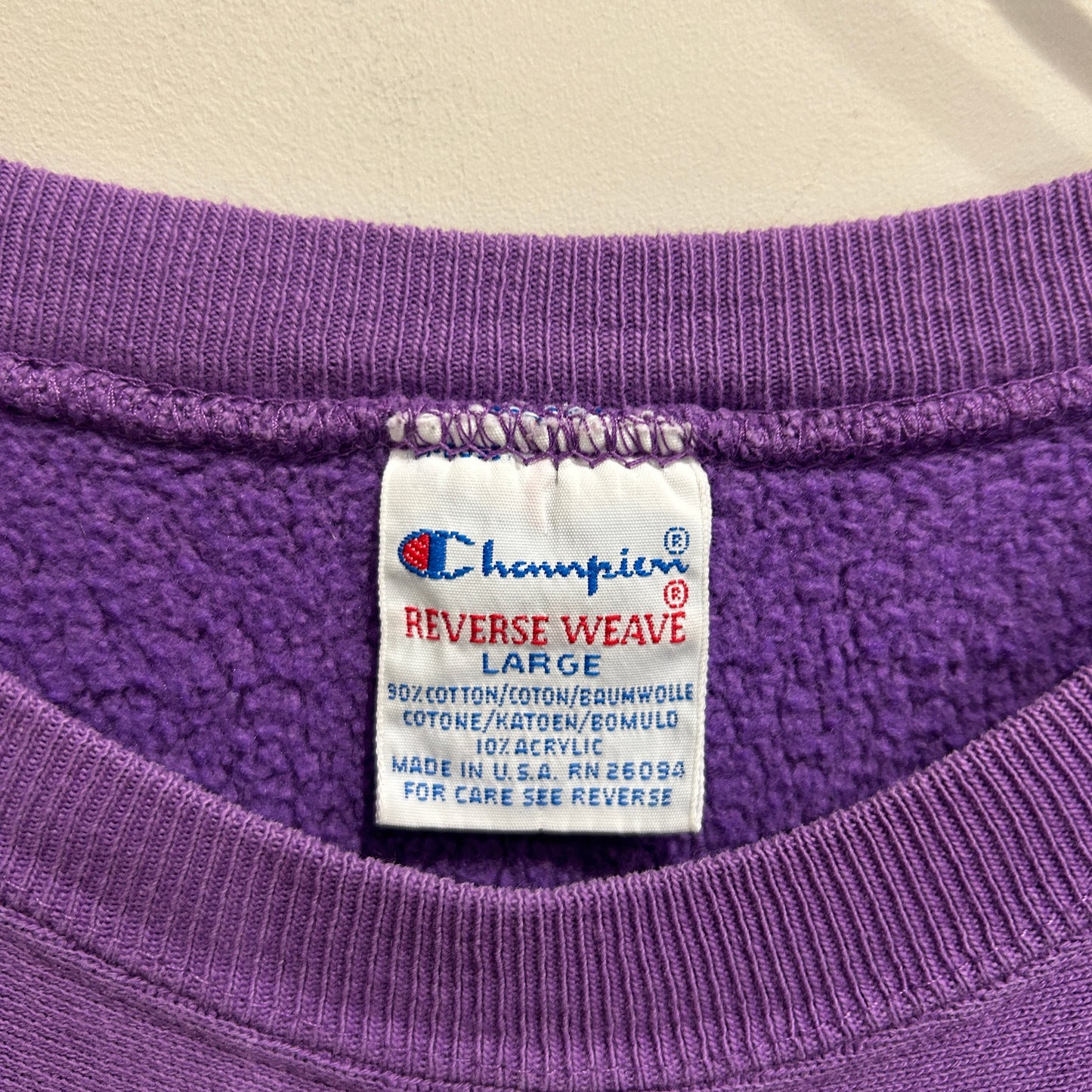 90's Champion Reverse weave リバースウィーブ "NEW ROCHELLE ATHLETIC DEPT" カレッジスウェット 紫 (L)/C0685R-SO