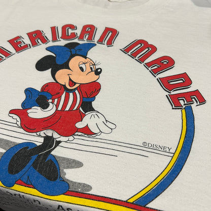 90's~DISNEY MINNIE MOUSE ディズニー ミニーマウス "AMERICAN MADE" Tシャツ ホワイト (不明)/A7329T-SO