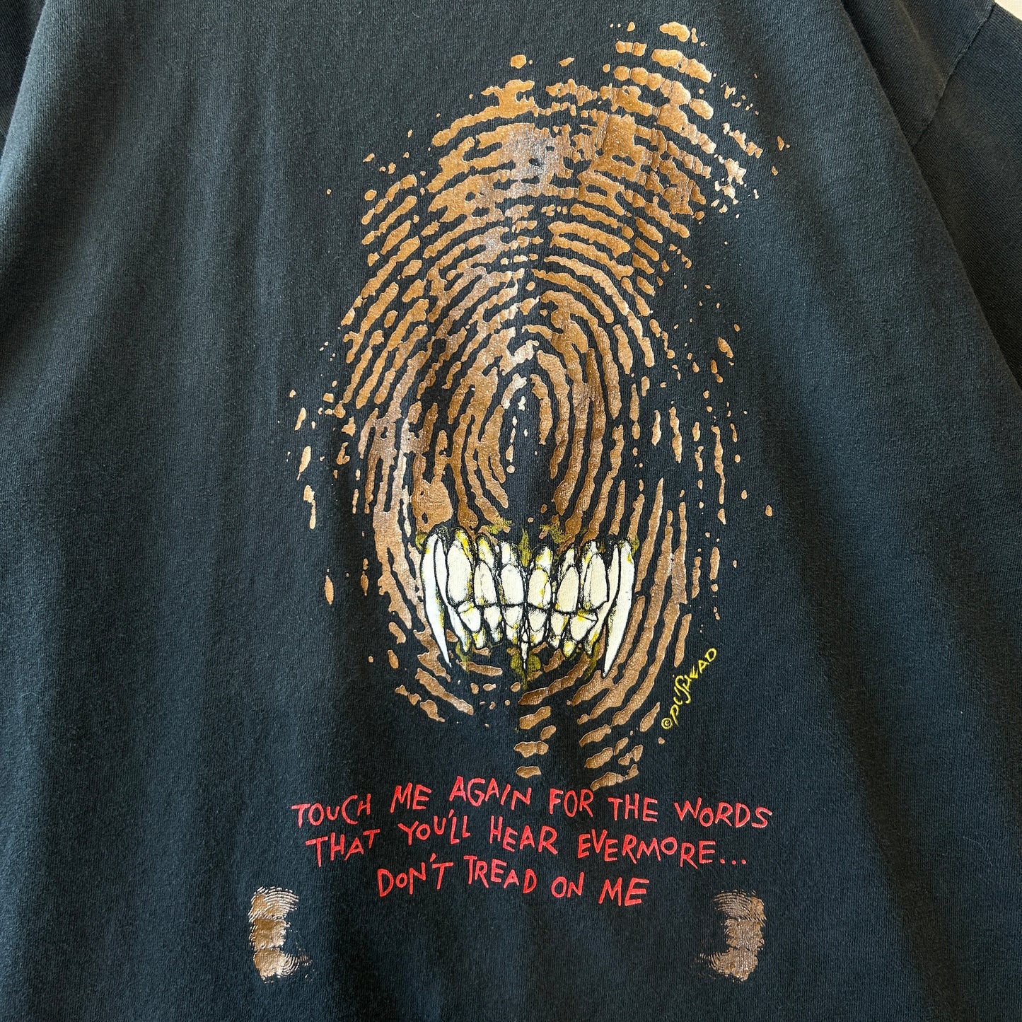 90's Metallica×Pushead メタリカ パスヘッド ”DON'T TRED ON ME" バンドTシャツ 黒(L)/C0300T-SO