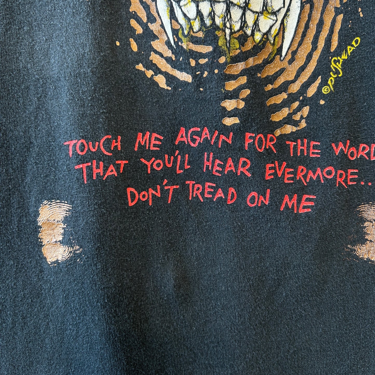 90's Metallica×Pushead メタリカ パスヘッド ”DON'T TRED ON ME" バンドTシャツ 黒(L)/C0300T-SO