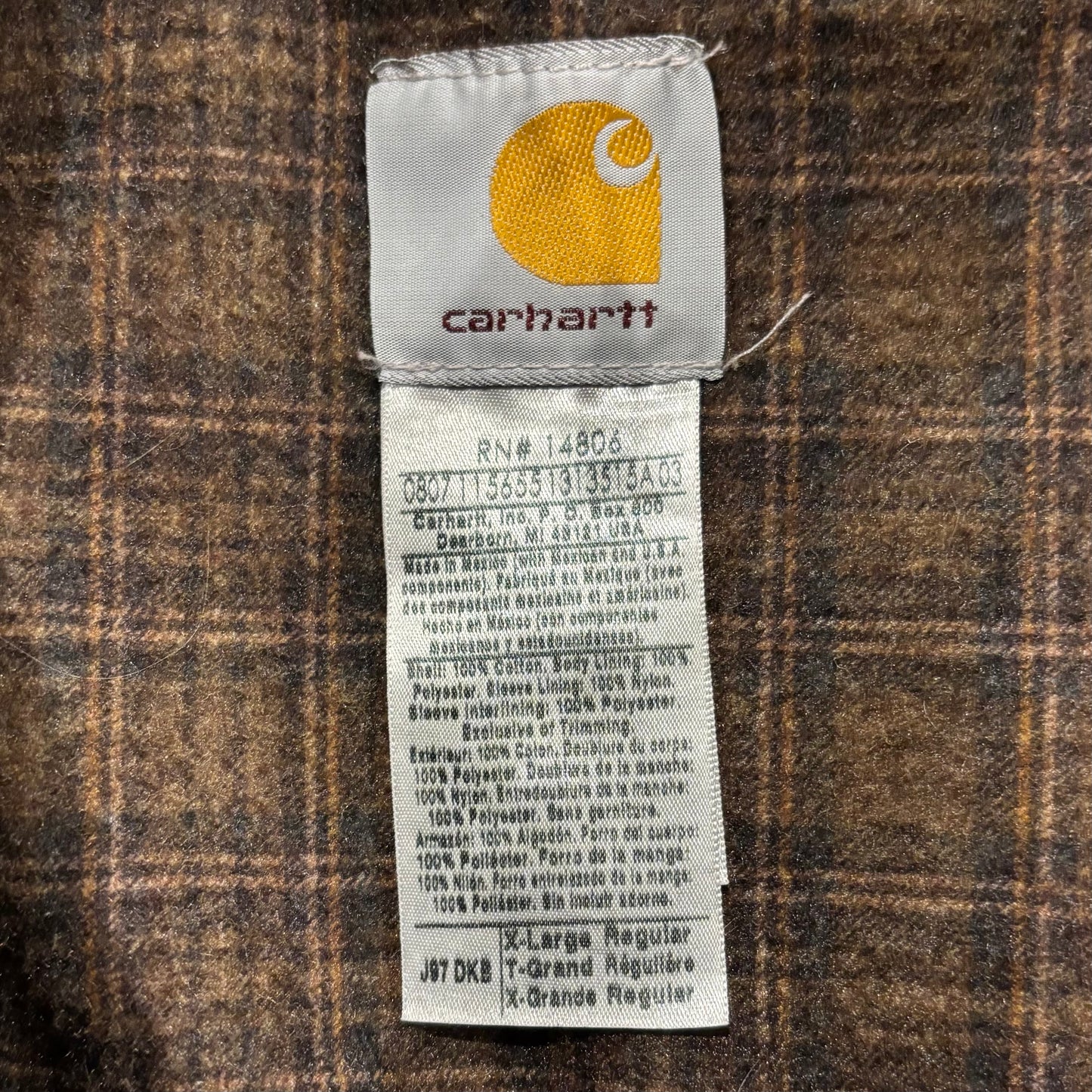 00's Carhartt カーハート デトロイトジャケット J97 DKB ダークブラウン (XL) /A9795J-SO