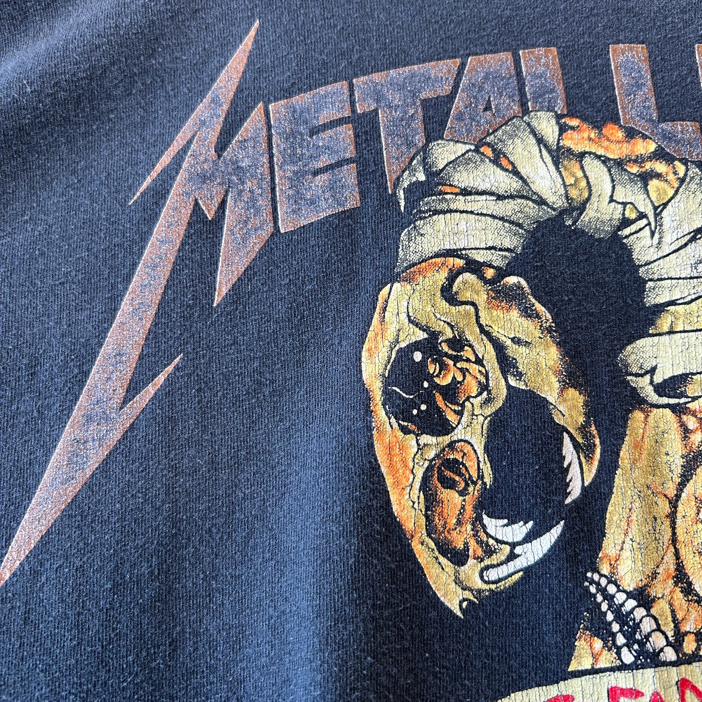 90's Metallica×Pushead メタリカ パスヘッド ”DON'T TRED ON ME" バンドTシャツ 黒(L)/C0300T-SO