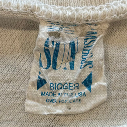 90's  SUN SPORTS WEAR ガーフィールド ビッグプリント 総柄 Tシャツ 白 BIGGER/B2077