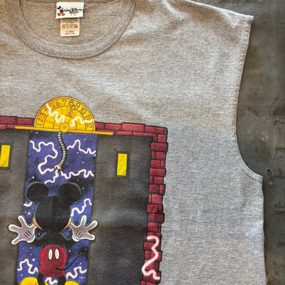 00's  WALT DISNEY WORLD  THE TWILIGHT ZONE TOWER OF TERROR ミッキー ノースリーブTシャツ グレー XL/B2142T-SO