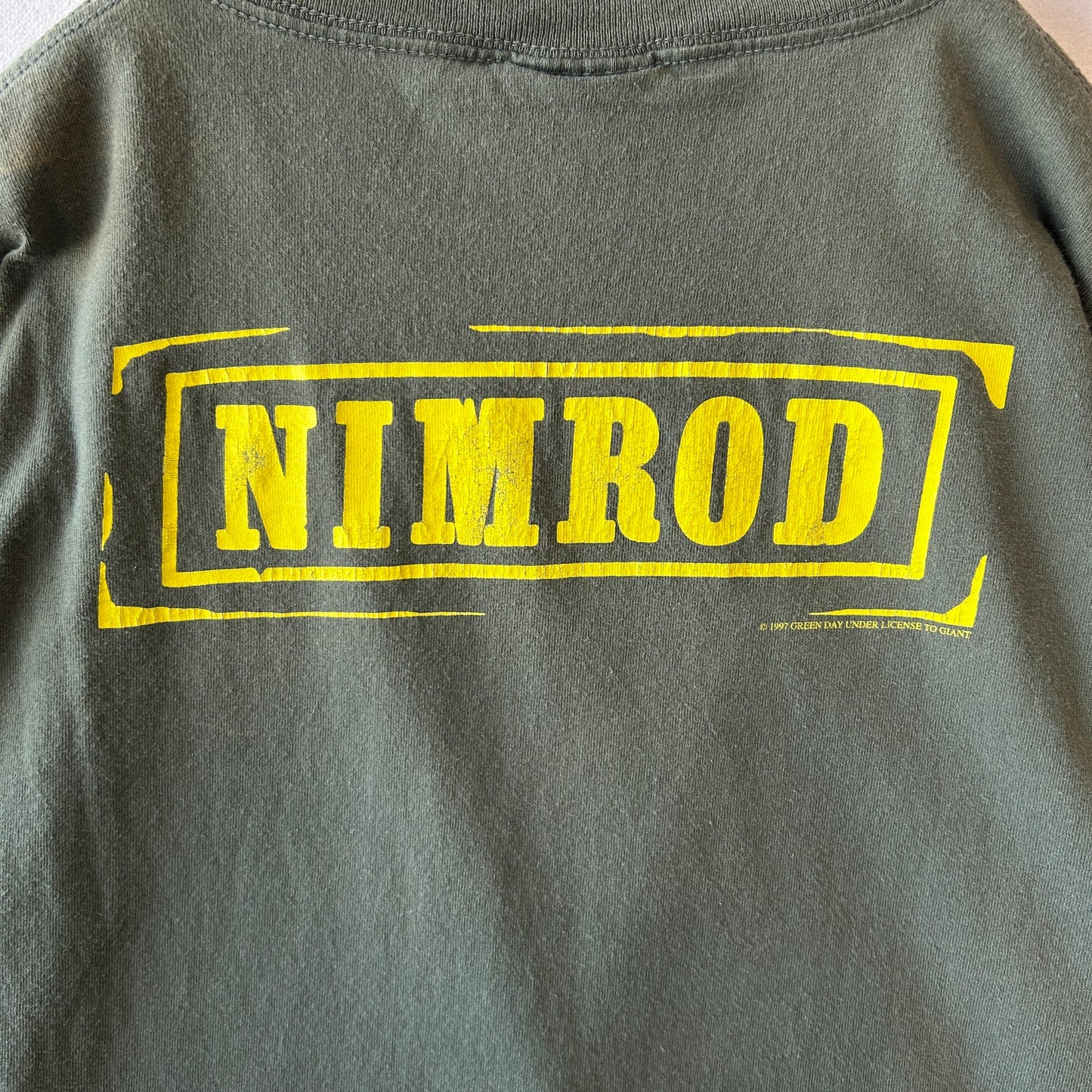 90's GRREN DAY グリーン・デイ ”NIMROD＂ Tシャツ ミュージックT giant オリーブ(L)/C0518T-SO