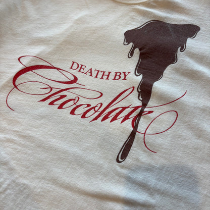 90's  Hanes DEATH BY Chocolate THE TRELLIS CAFE.RESTAURANT&GRILL 企業Tシャツ 白 XL/A3837T-SO
