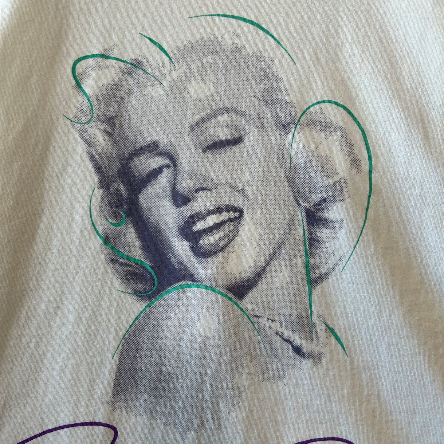 90's Marilyn Monroe マリリン・モンロー ポートレートTシャツ 白/C0288T-SO