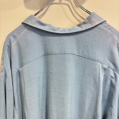 60's Sears シアーズ レーヨンシャツ ネップ　オープンカラー ブルー (XL)/C5508SH-SH