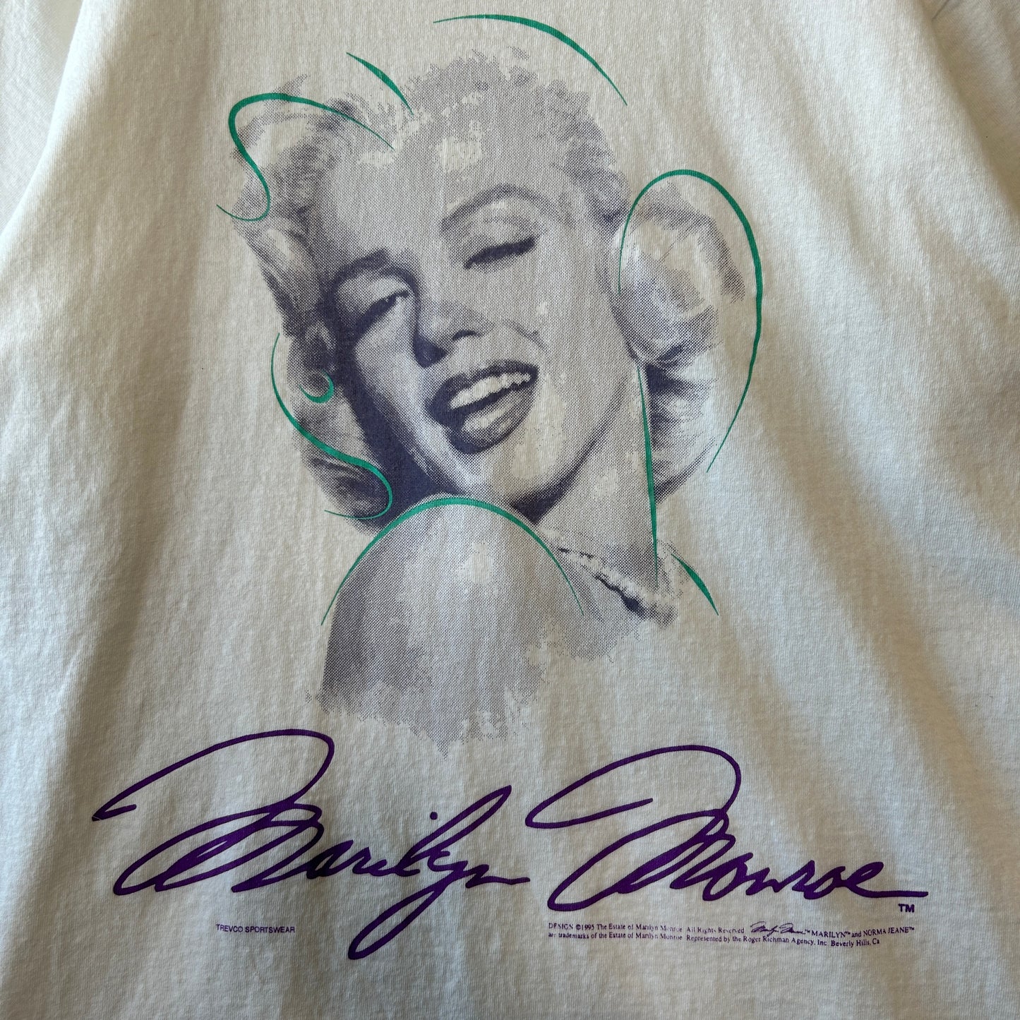 90's Marilyn Monroe マリリン・モンロー ポートレートTシャツ 白/C0288T-SO
