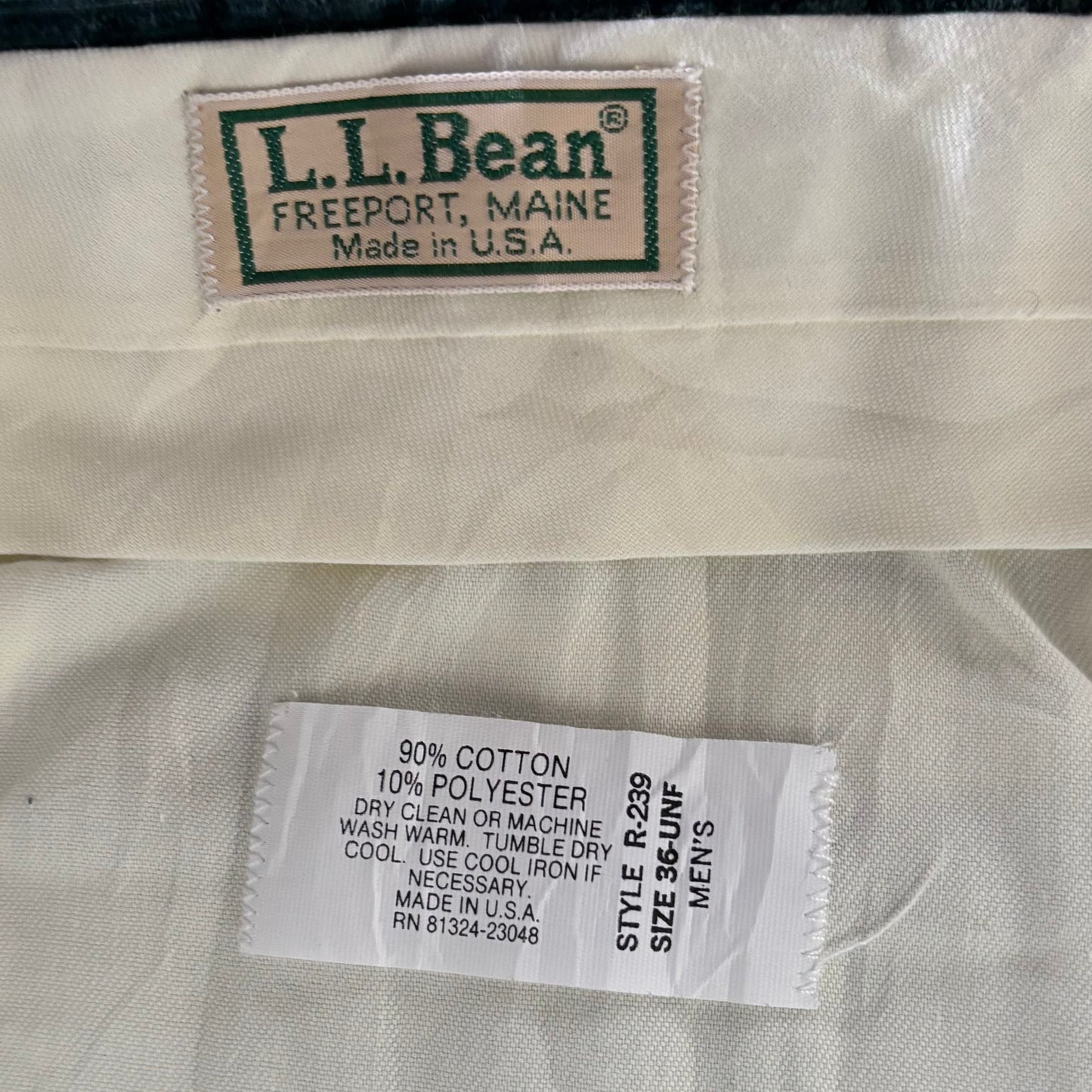 90's L.L.Bean エルエルビーン コーデュロイパンツ グリーン (SIZE36) /A9101P-SO