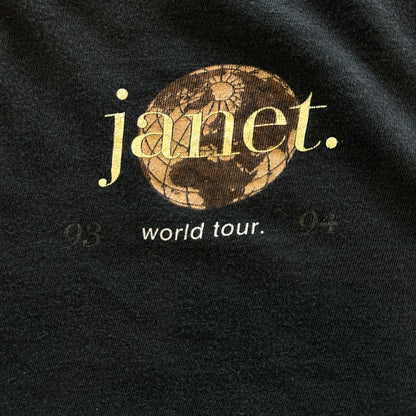 90's Janet Jackson ジャネット・ジャクソン 93-94 World Tour Tシャツ 黒(XL)A7132T-SO