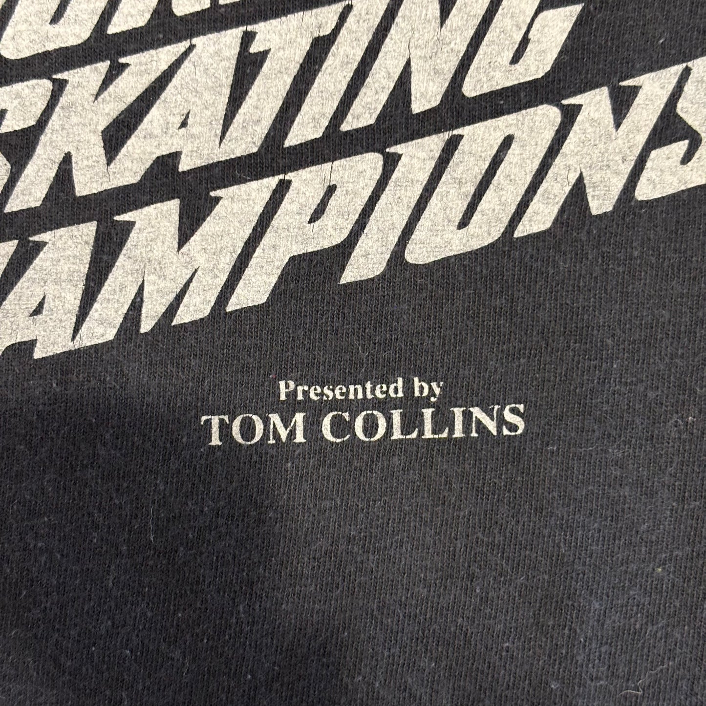 90's DELTA "1996 TOUR OF WORLD FIGURE SKATING CHAMPIONS" トム・コリンズ スケートTシャツ 黒 (L)/B2068T-SO