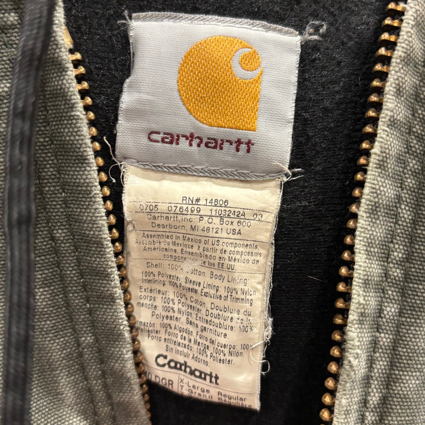 00's Carhartt カーハート アクティブジャケット カーキ (XL)/A9816J-SO