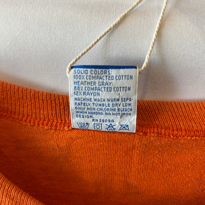 90's champion 無地Tシャツ 目無し USA製 オレンジ(XL)/A2340T-SO