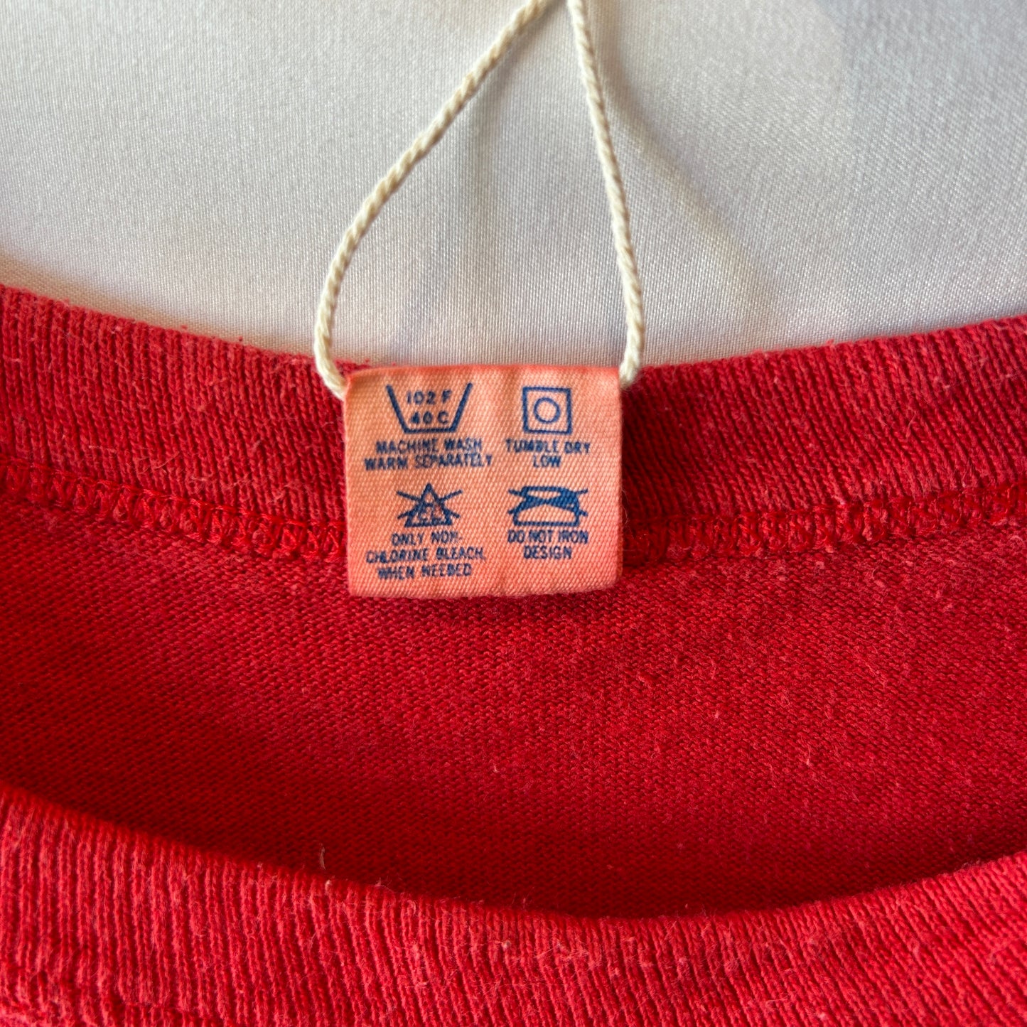 80's Champion 無地Tシャツ 目無し トリコタグ コットン100% レッド(XL)/C1367T-SO