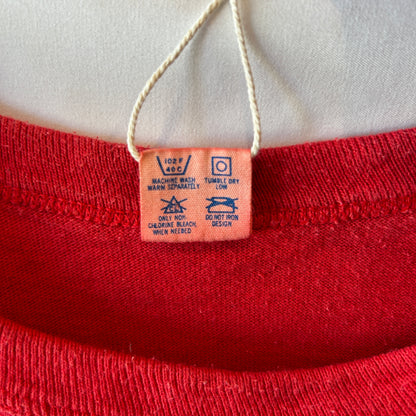 80's Champion 無地Tシャツ 目無し トリコタグ コットン100% レッド(XL)/C1367T-SO