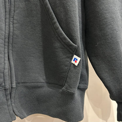 90's Russell ラッセル ジップアップフーディー スウェット パーカー 黒(XL)/A8915S-S0