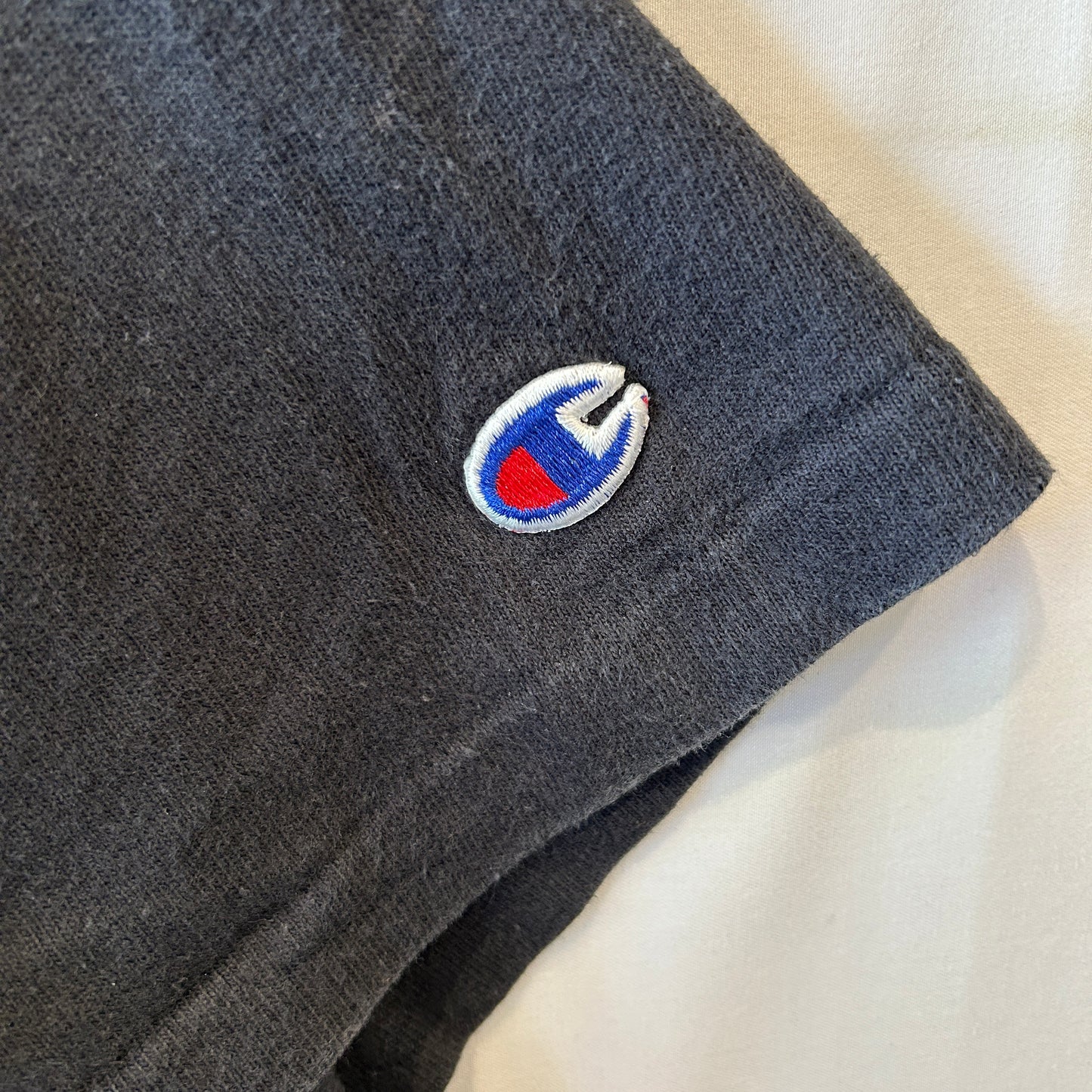 90's Champion 無地Tシャツ ブラック 目無し コットン100% (L)/A4106T-SO