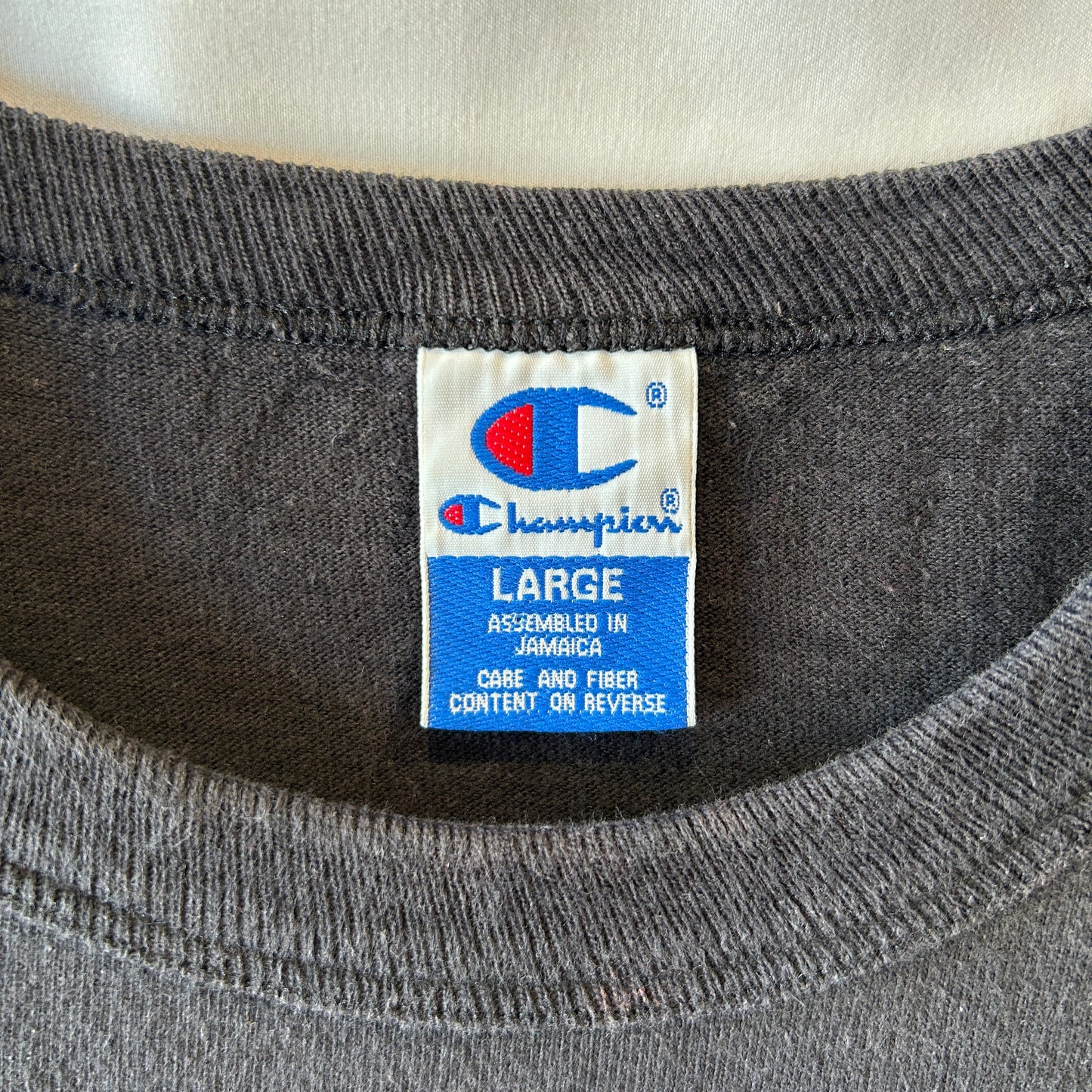 90's Champion 無地Tシャツ ブラック 目無し コットン100% (L)/A4106T-SO