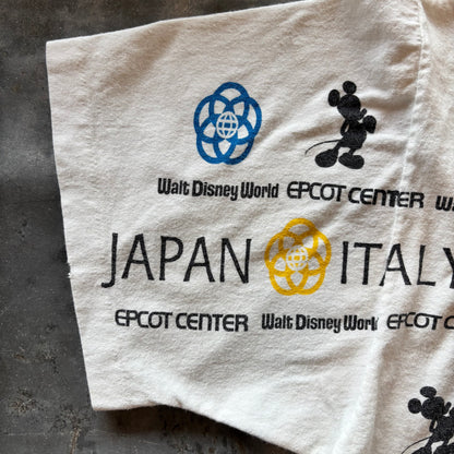 90's  DISNEY 国旗総柄Tシャツ 白 ONE SIZE/A7288T-SO