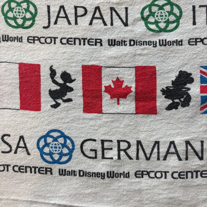 90's  DISNEY 国旗総柄Tシャツ 白 ONE SIZE/A7288T-SO