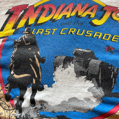 90's  Hanes  INDIANA JONES and the LAST CRUSADE インディ・ジョーンズ/最後の聖戦  ムービーTシャツ 白 M/A4065T-SO