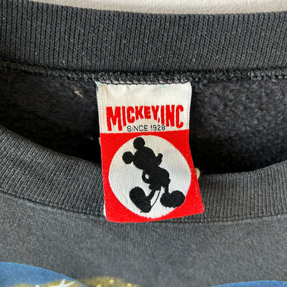 90's Walt Disney World  ミッキーマウス ファンタジア 98’ プリントスウェット 黒(XXL)/C0326S-SO