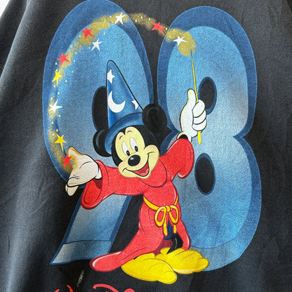 90's Walt Disney World  ミッキーマウス ファンタジア 98’ プリントスウェット 黒(XXL)/C0326S-SO