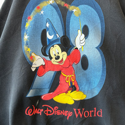 90's Walt Disney World  ミッキーマウス ファンタジア 98’ プリントスウェット 黒(XXL)/C0326S-SO
