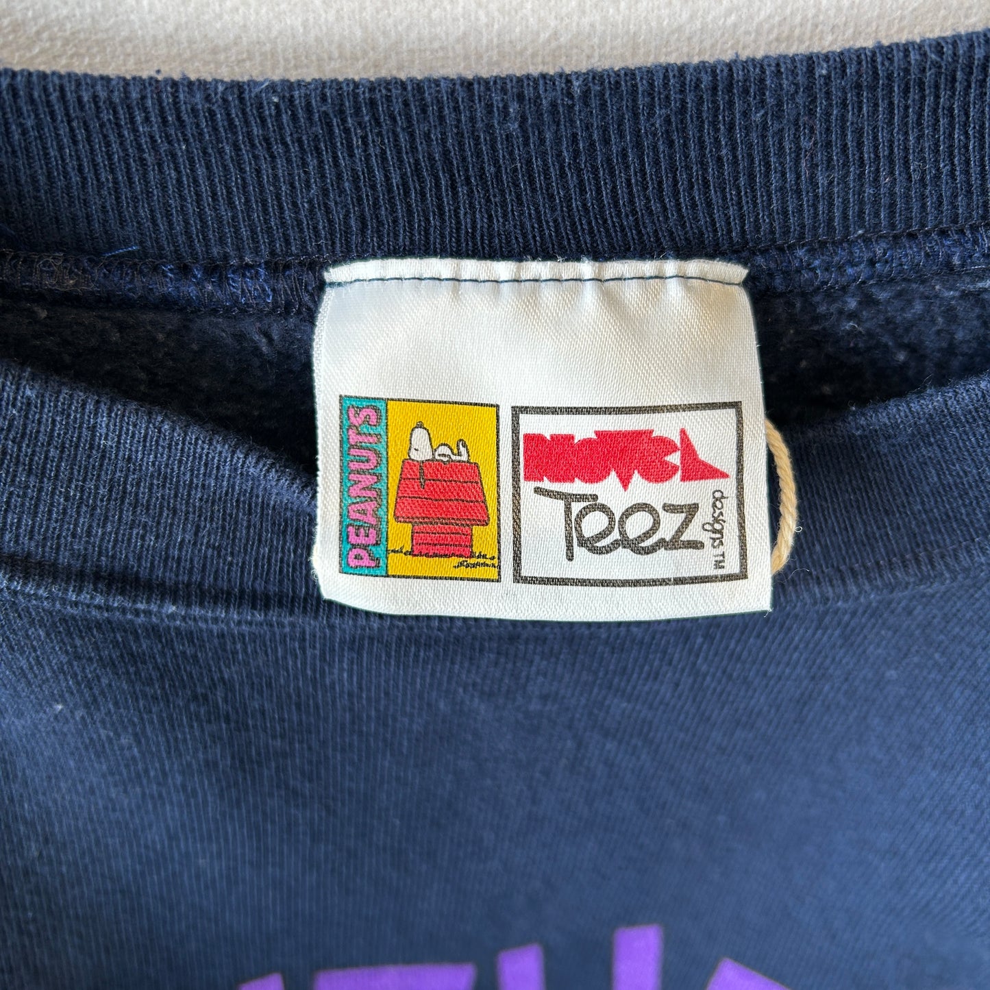 90's PEANUTS ルーシー キャラクタースウェット スヌーピー 紺(XL)/C0697S-SO