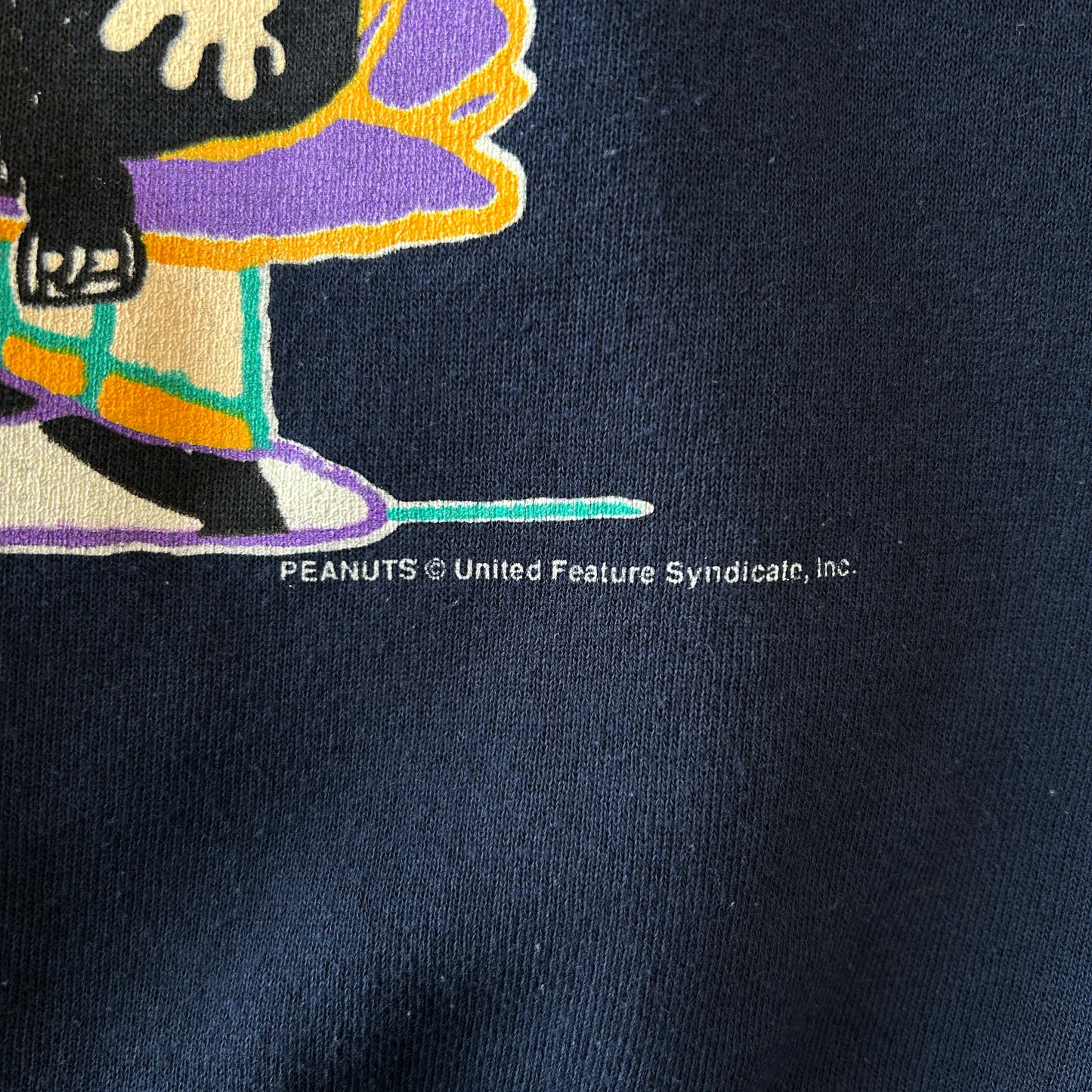 90's PEANUTS ルーシー キャラクタースウェット スヌーピー 紺(XL)/C0697S-SO