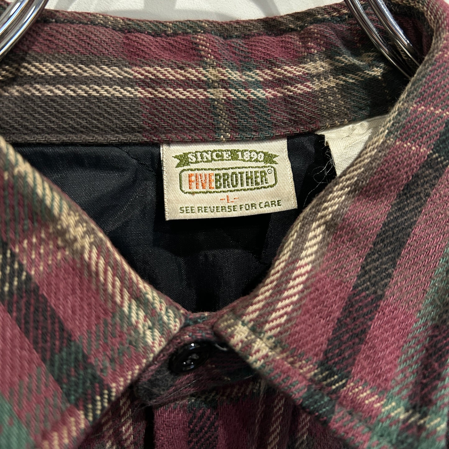 90's Five Brother ファイブブラザー キルティングライナーネルシャツ (L)/A8818SH-SO