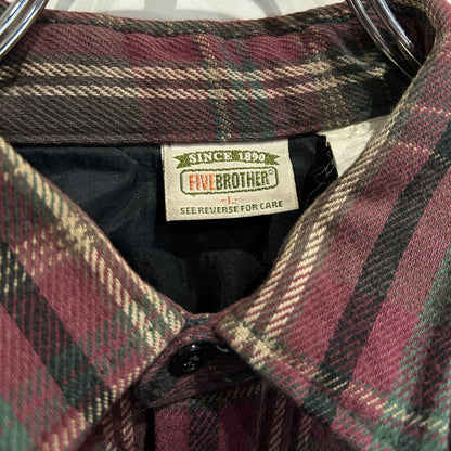 90's Five Brother ファイブブラザー キルティングライナーネルシャツ (L)/A8818SH-SO