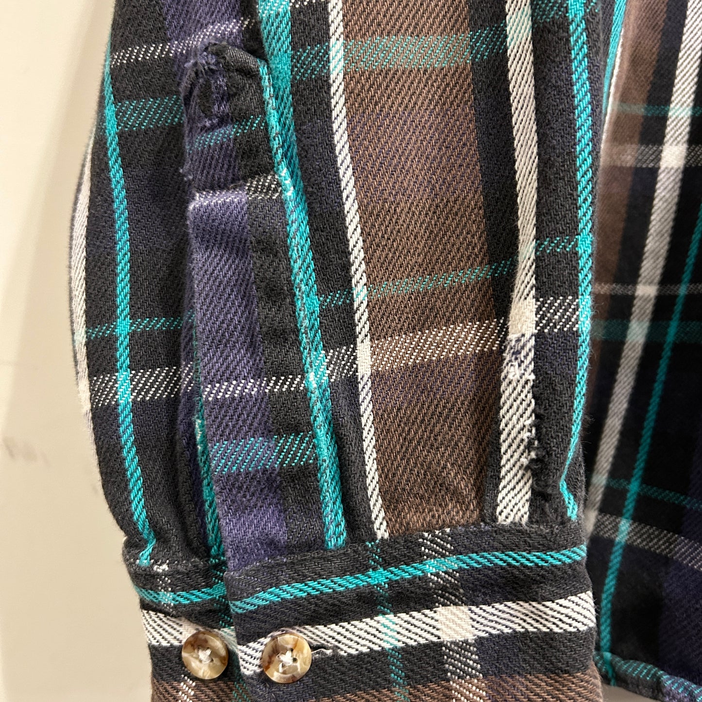 90's Five Brother. ファイブブラザー ネルシャツ ボロ 茶黒紫白グリーン(3XL)/A7686SH-SO