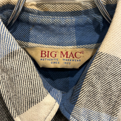 90's BIG MAC ネルシャツ ブロックチェック USA製 青白黒(L)/A8950SH-SO