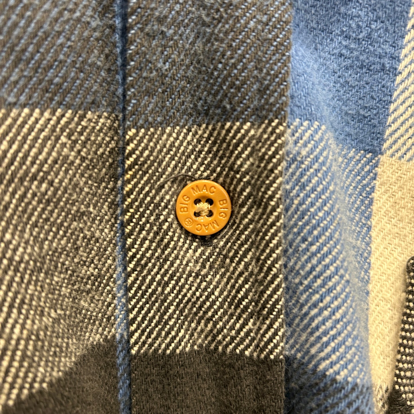 90's BIG MAC ネルシャツ ブロックチェック USA製 青白黒(L)/A8950SH-SO