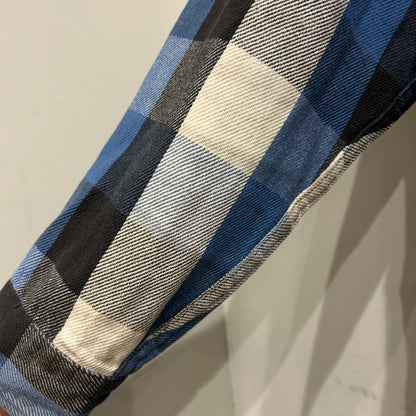 90's BIG MAC ネルシャツ ブロックチェック USA製 青白黒(L)/A8950SH-SO