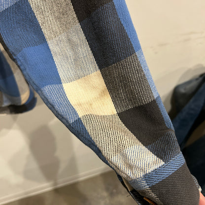 90's BIG MAC ネルシャツ ブロックチェック USA製 青白黒(L)/A8950SH-SO