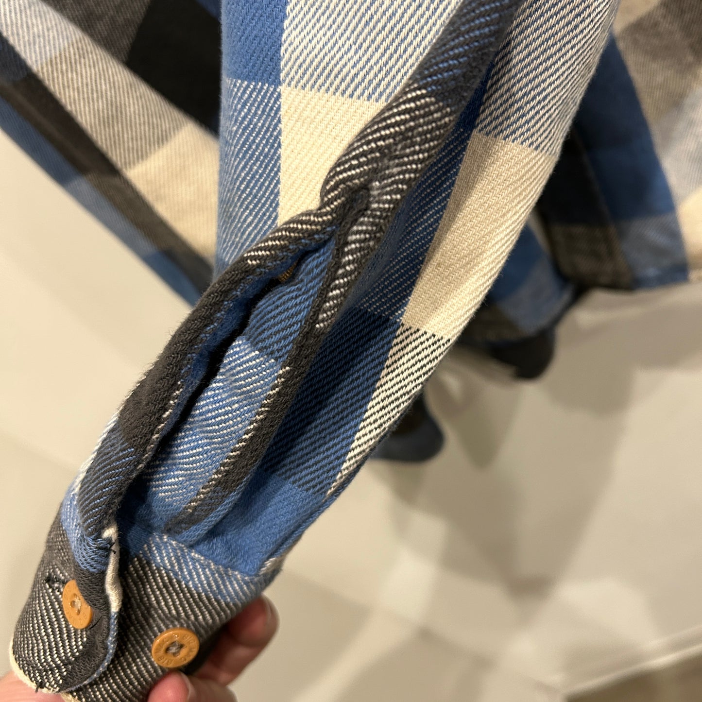 90's BIG MAC ネルシャツ ブロックチェック USA製 青白黒(L)/A8950SH-SO