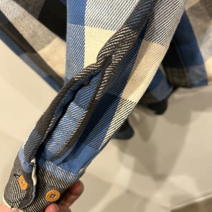 90's BIG MAC ネルシャツ ブロックチェック USA製 青白黒(L)/A8950SH-SO