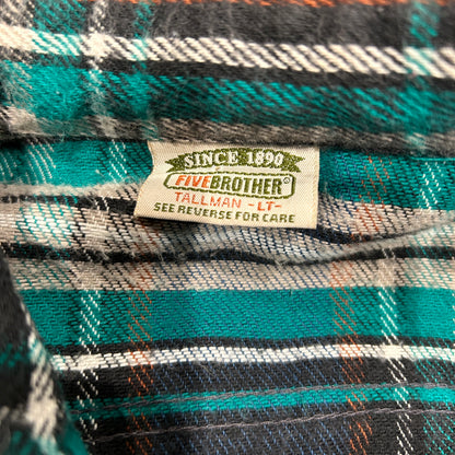 90's Five Brother ファイブブラザー ヘビーネルシャツ USA製 緑青(L-TALL)/B2848SH-SO