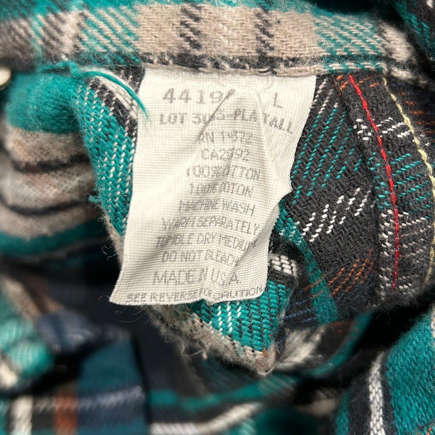 90's Five Brother ファイブブラザー ヘビーネルシャツ USA製 緑青(L-TALL)/B2848SH-SO