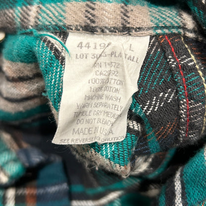 90's Five Brother ファイブブラザー ヘビーネルシャツ USA製 緑青(L-TALL)/B2848SH-SO