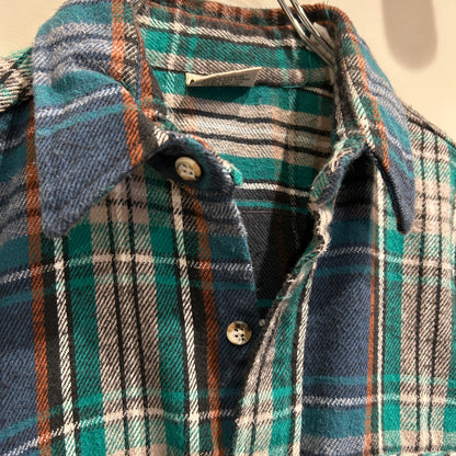 90's Five Brother ファイブブラザー ヘビーネルシャツ USA製 緑青(L-TALL)/B2848SH-SO