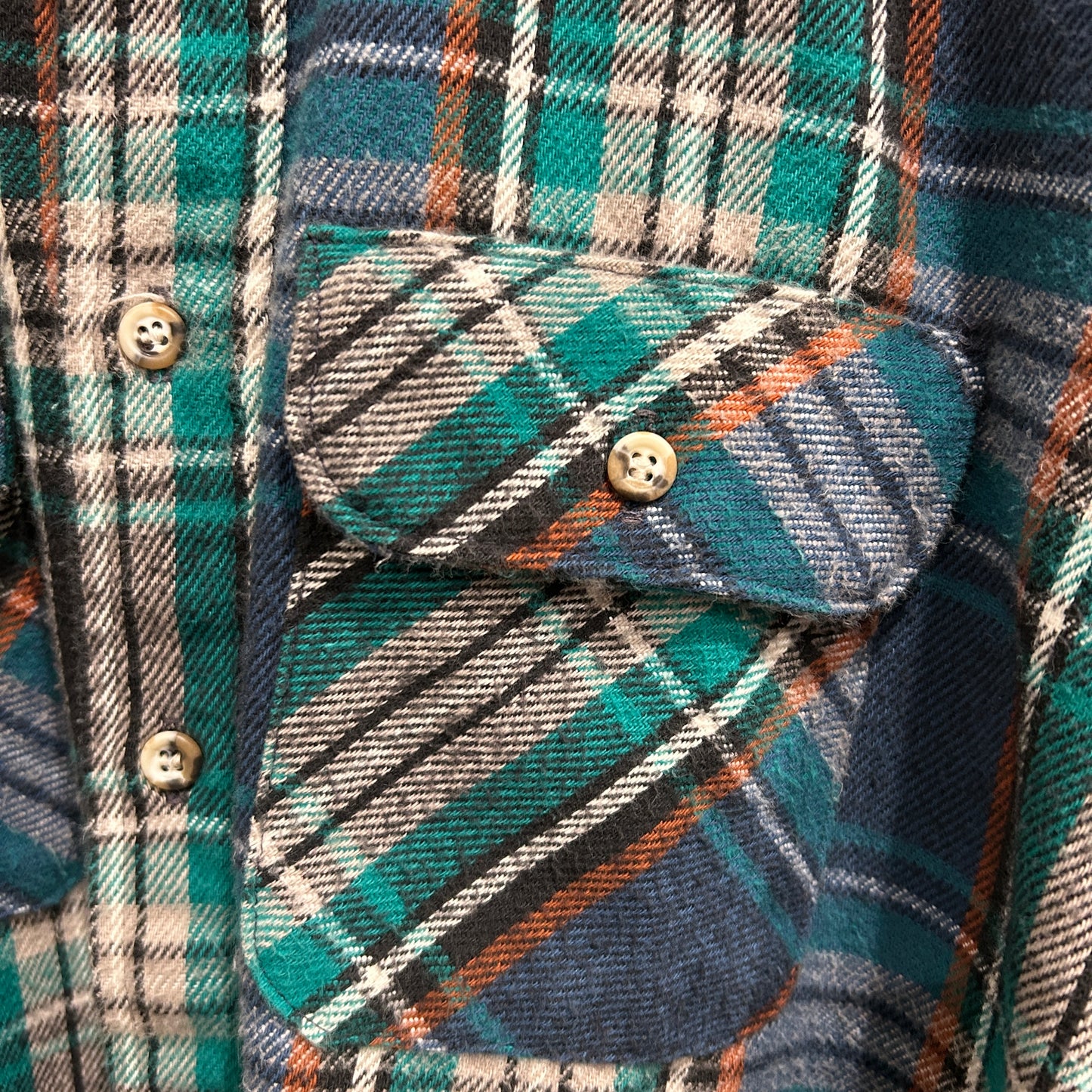 90's Five Brother ファイブブラザー ヘビーネルシャツ USA製 緑青(L-TALL)/B2848SH-SO