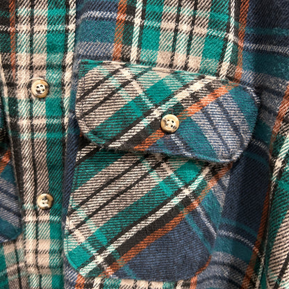 90's Five Brother ファイブブラザー ヘビーネルシャツ USA製 緑青(L-TALL)/B2848SH-SO