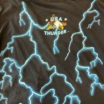 90's USA Thunder アメリカンサンダー アニマルプリントTシャツ 狼 (XL)/A7138T-SO