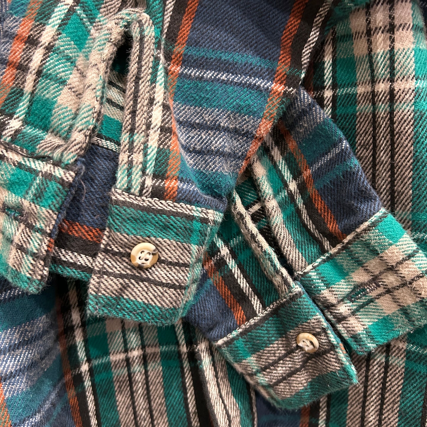 90's Five Brother ファイブブラザー ヘビーネルシャツ USA製 緑青(L-TALL)/B2848SH-SO