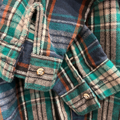 90's Five Brother ファイブブラザー ヘビーネルシャツ USA製 緑青(L-TALL)/B2848SH-SO